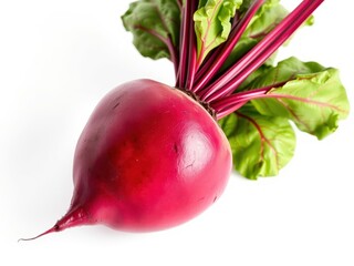 Fresh Red Beetroot with Green Leaves