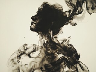 Fototapeta premium Ink in water illustrations backgrounds abstract emotions on display
