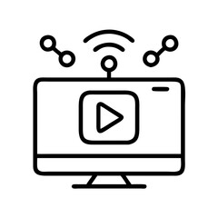 streaming icon, streaming line art - simple line art of streaming, perfect for streaming logos and icons