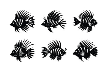 Softglow Lionfish silhouette vector illustration