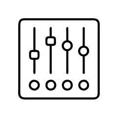 audio mixer icon, audio mixer line art - simple line art of audio mixer, perfect for audio mixer logos and icons