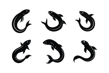 Obraz premium Sparkling Horizon Eel silhouette vector illustration
