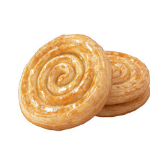 Fototapeta premium Spiral puff pastry cookies isolated