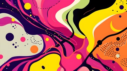 Naklejka premium Abstract wavy colorful oily background with vivid colors, modern art abstract shapes, usefull for banners, advertisements,social media, internet, business cards, product designs and more, ai generated