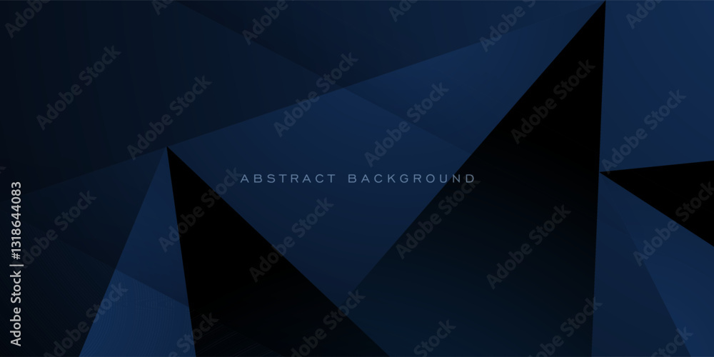 Wall mural abstract dark blue triangle 3d background. simple triangle overlap pattern. eps10 vector
