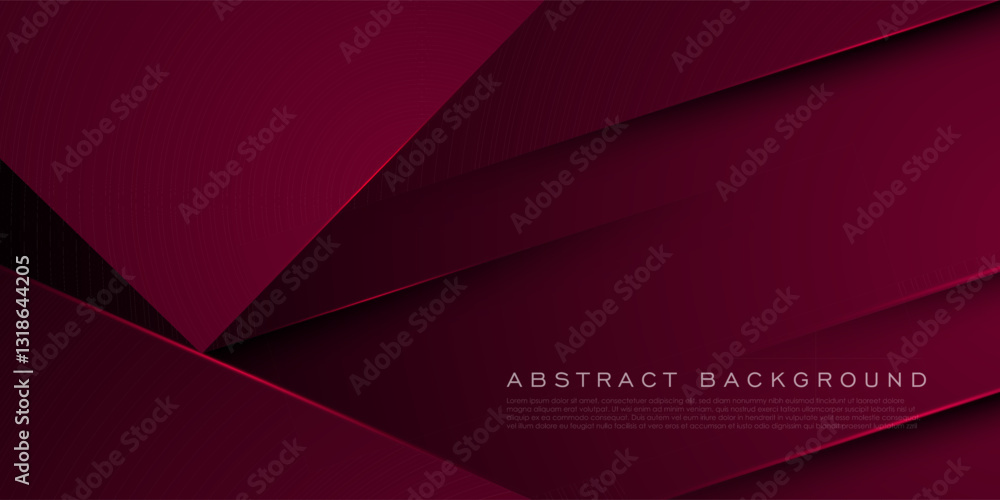 Wall mural abstract dark red overlap 3d background. trendy papercut square pattern with shadow and lights. eps1