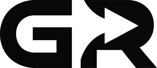 Letter R with Arrow, Letter R arrow logo design, letter r marketing logo design with vector illustration