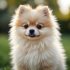 Obraz premium Adorable Pomeranian Puppy Fluffy Dog Photos