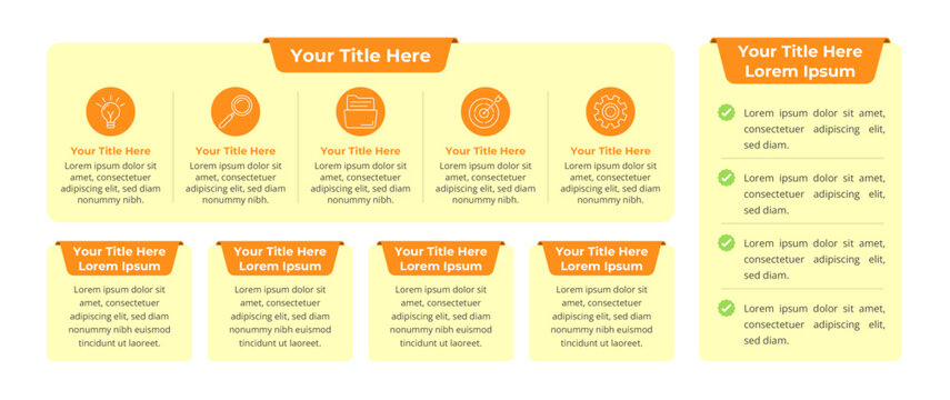 Table Infographic with Different Styles and Editable Text on a 16:9 Layout for Business Presentation, Poster, Banner and Booklet.