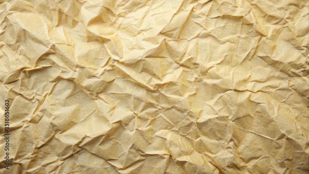 Poster abstract texture of crinkled and wrinkled brown paper, a versatile background for graphic design and