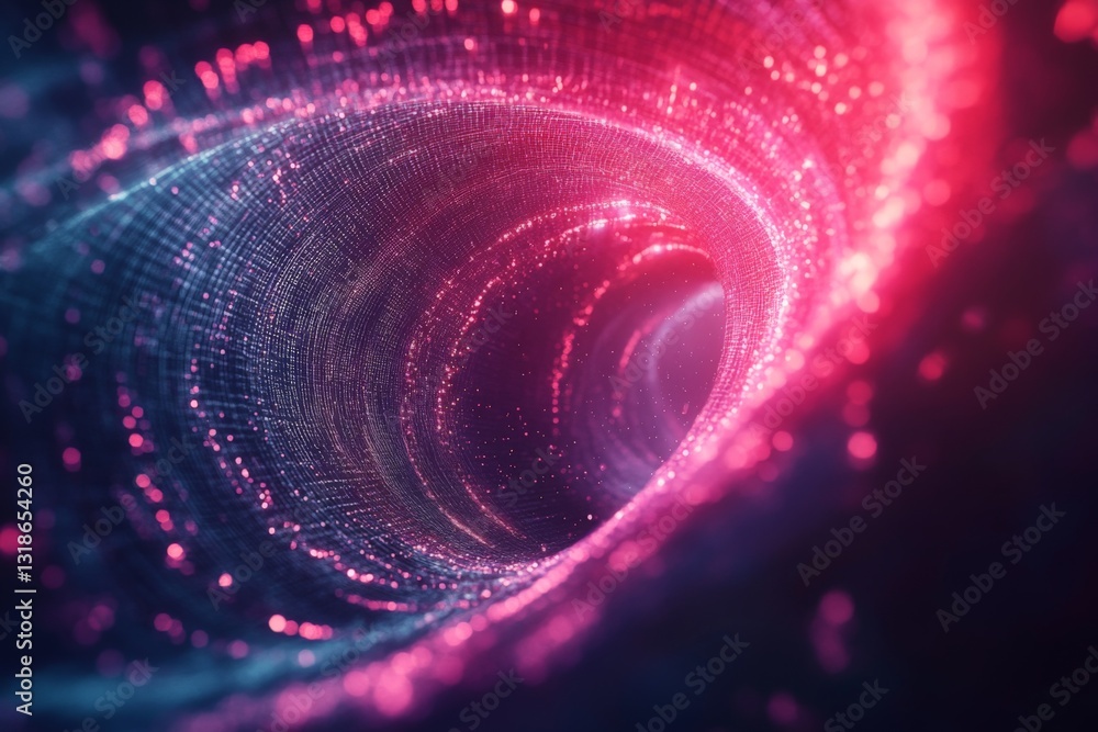 Poster colorful abstract swirl pattern representing digital motion and energy in a futuristic space environ