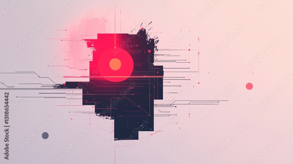 Poster a conceptual digital background with layered holographic elements, soft neon gradients, and intricat