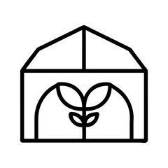 greenhouse icon, greenhouse line art - simple line art of greenhouse, perfect for greenhouse logos and icons