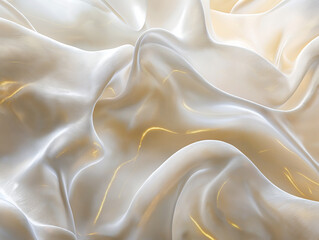 Obraz premium abstract pearly background of petal-like shapes that resemble flowing silk, mother-of-pearl, or translucent glass. These forms overlap and create a sense of depth and movement.