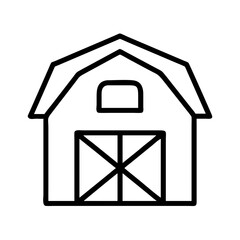 barn icon, barn line art - simple line art of barn, perfect for barn logos and icons