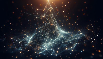 A mesmerizing abstract wave flows across the canvas, composed of vibrant, electric blue particles that appear to move in a synchronized dance