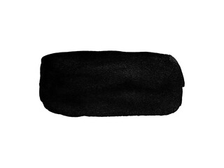 Rectangular black ink brushstroke with soft edges and texture