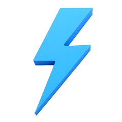 A Vibrant Blue Lightning Bolt Symbolizing Swift Energy And Power Against A Clean Isolated on Transparent Background