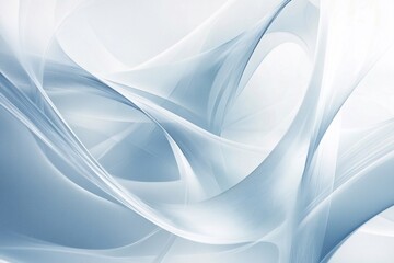 Fototapeta premium Gentle flowing waves of translucent blue and white create a serene atmosphere in abstract art