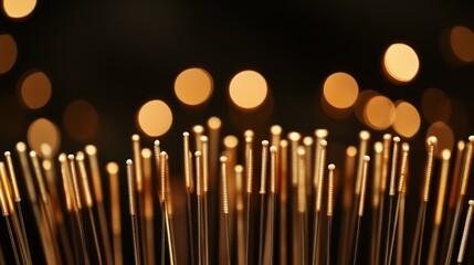 An array of acupuncture needles neatly arranged for a therapy session, symbolizing the precision and tradition of Chinese medicine.