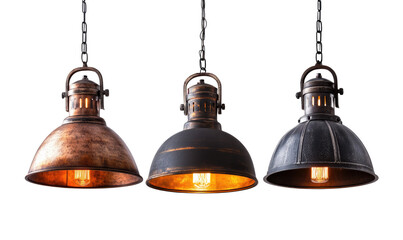 Industrial Style Hanging lamp  on transparent background