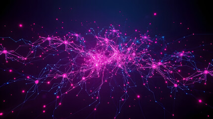 Obraz premium Abstract digital network, futuristic data visualization, artificial intelligence connectivity. Polygon blockchain network, cloud computing technology, futuristic data connectivity