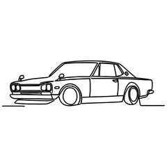 Naklejka premium line drawing of jdm car