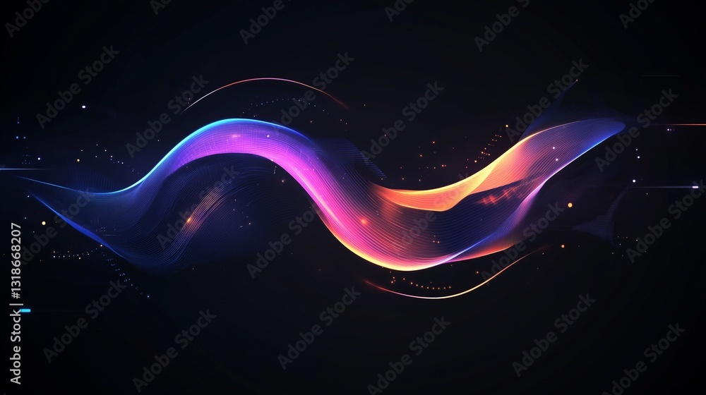 Aufkleber a sleek, ultra-modern tech backdrop with soft glowing blue circuits and moving particle trails. the 
