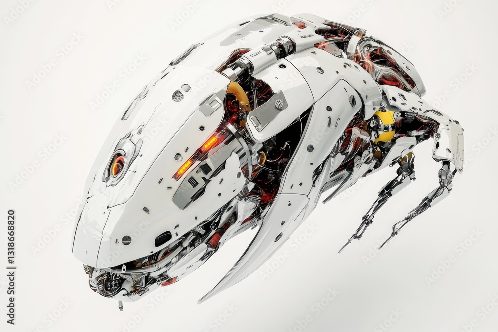 Aufkleber futuristic robotic creature design showcasing advanced technology and engineering concepts