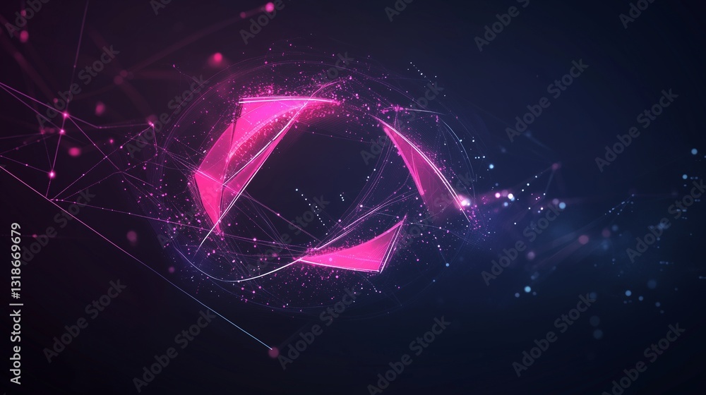 Poster a vibrant, energetic technology background with interconnected glowing lines in shades of purple and