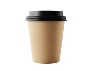 Blank disposable coffee cup mockup, studio shot