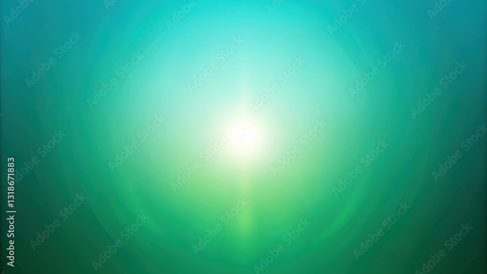 Poster Abstract Green and White Gradient Background with a Centered Bright Light Glow