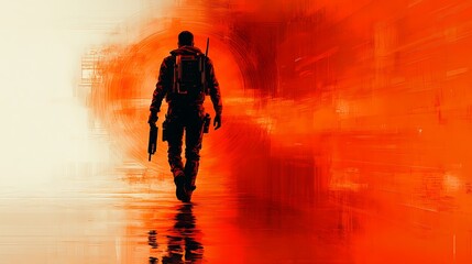 A futuristic vector graphic of a high-tech covert operative infiltrating a secure facility, utilizing advanced gadgets and stealth technology, white background, embodying the art of espionage 