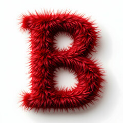 Fuzzy Red Letter B Creative Typography