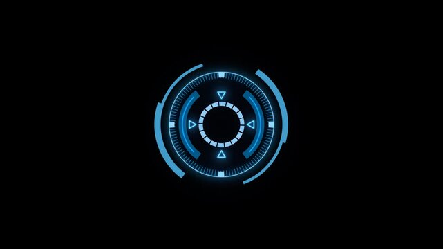 Circle HUD Futuristic Blue with Arrow &ndash; Targeting and Object Identification Interface