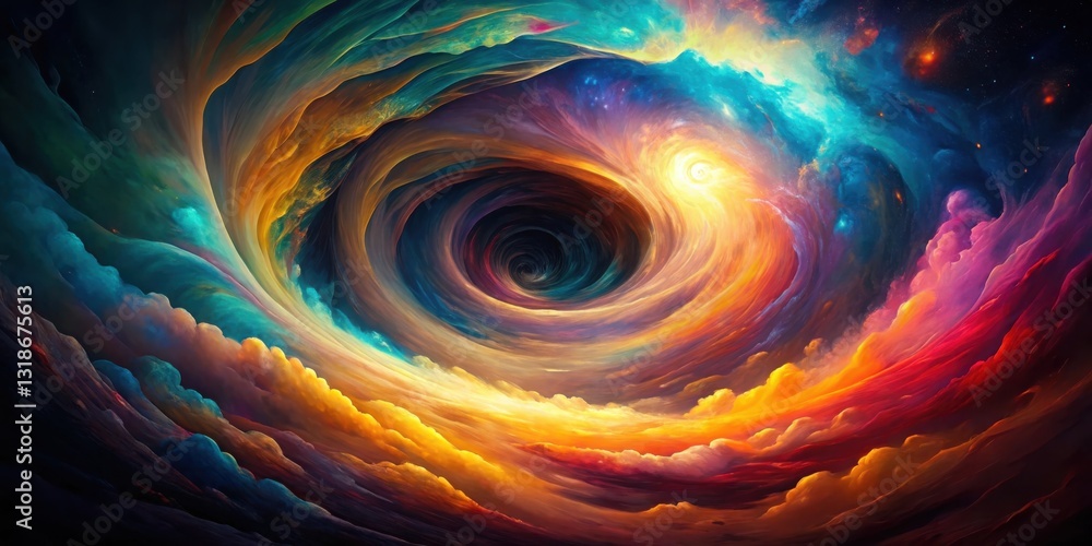 Poster abstract cosmic swirl a tapestry of color and light, embracing the infinite depths of space