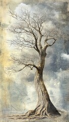 Fototapeta premium A symbolic representation of family heritage a tall tree with branches for ancestral connections