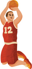 person playing basketball with happy smile vector illustration, playing basketball illustration