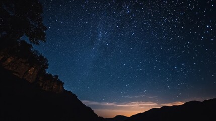 Stunning long exposure shot of a starry night sky with a glimpse of the earth below