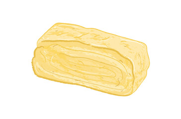 Yellow rolled omelette, tamagoyaki dish