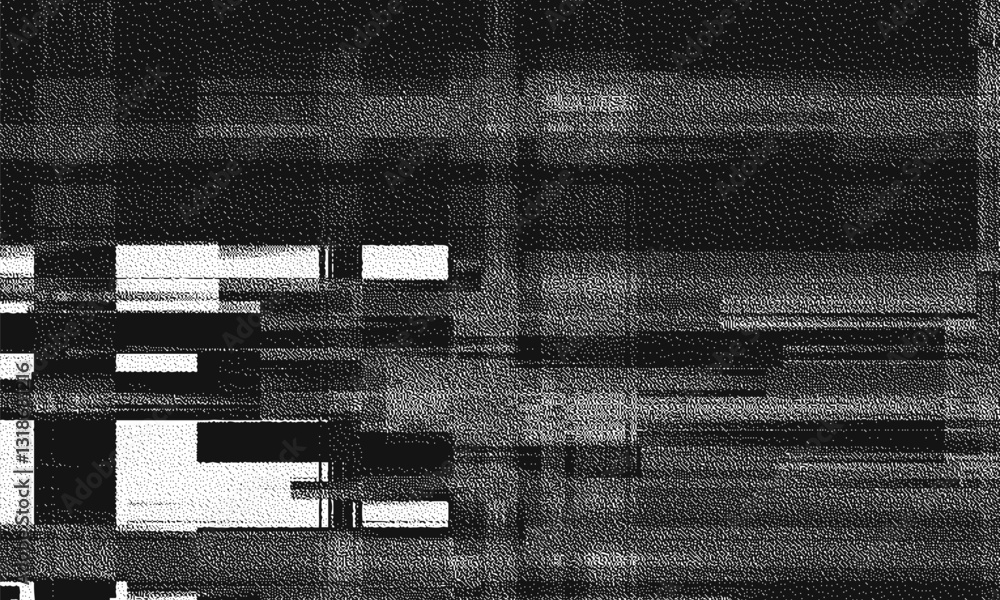 Poster glitch background. vhs grunge texture with noise effect and pixelation. analog video digital errors.