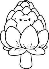 artichoke cartoon doodle
