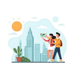 man and woman in the city