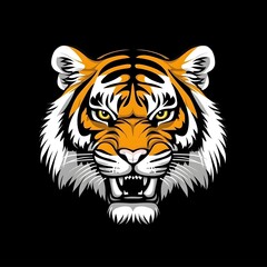 Fototapeta premium Tiger Head Wilderness Animal Face Big Cat Icon Logo Symbol