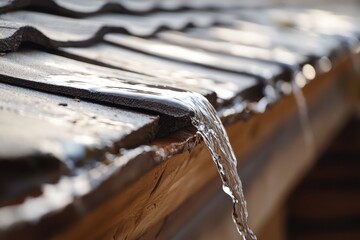 Water leaking from a rooftop into an attic, a stark reminder of the risks of water damage and the importance of maintenance.