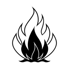vector fire icon outline drawing 