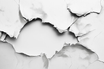 Old ripped torn blank black and white poster