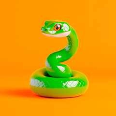 Fototapeta premium Three-Dimensional Rendering of a Green Snake