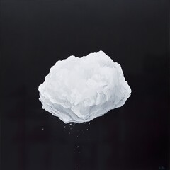 White Cloud on Black: Minimalist Abstract Painting