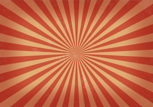 Retro striped background with grunge texture. Vintage backdrop for circus or festival. Vector illustration.